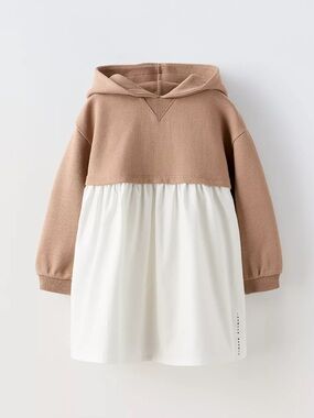 NEW Zara Combination Hooded Dress